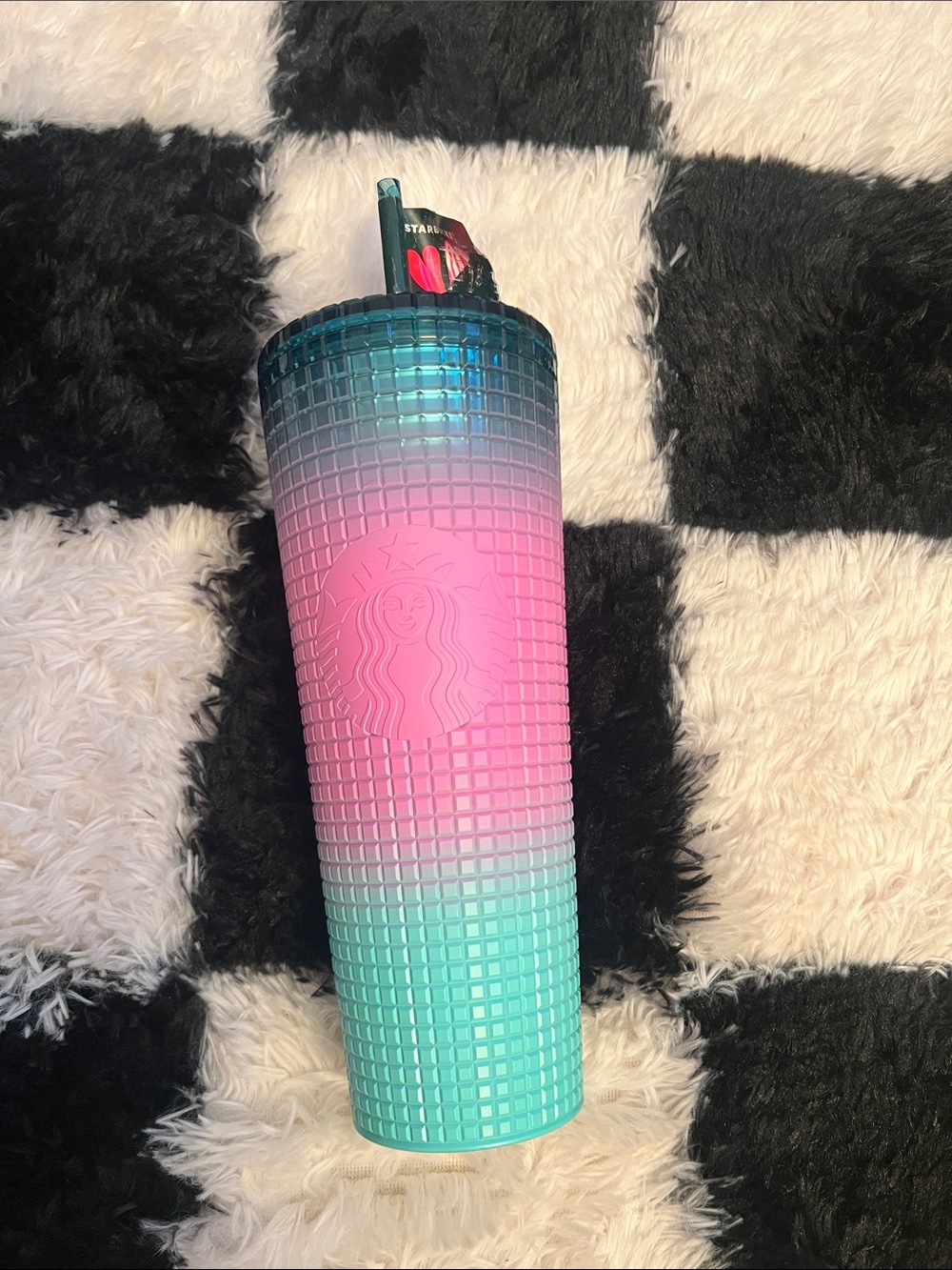 Starbucks Turquoise-Pink Ombre Studded Tumbler